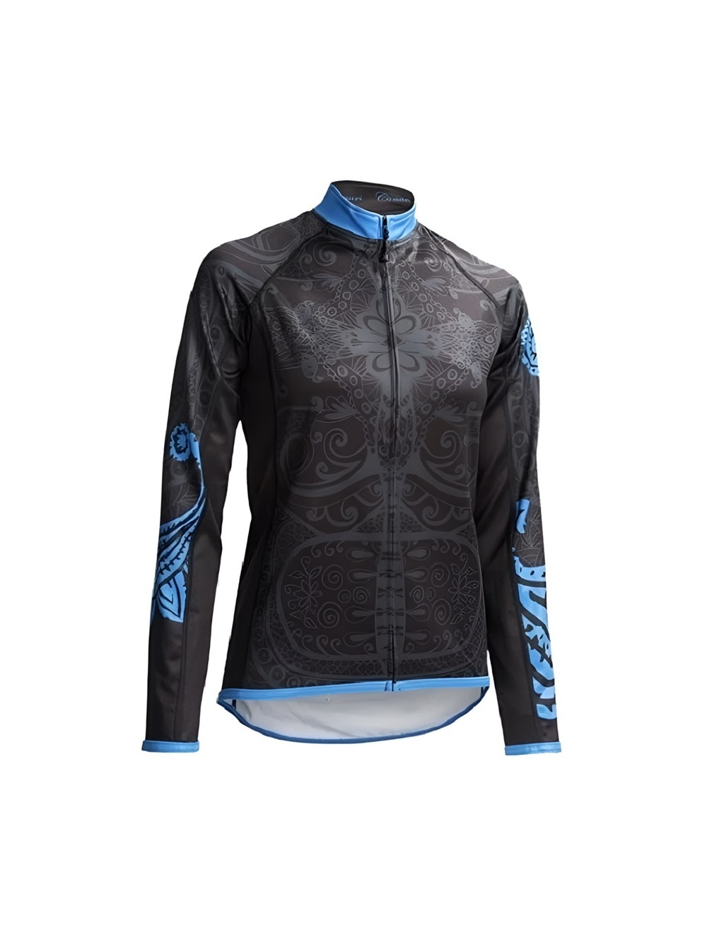 Canari Women’s Carine Long Sleeve Full Zip Cycling Jersey S Black Blue Print